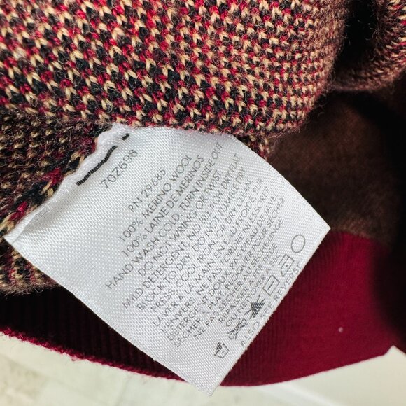 Pendleton Merino Wool Red Plaid Sweater Mens Medium pullover - Picture 6 of 6